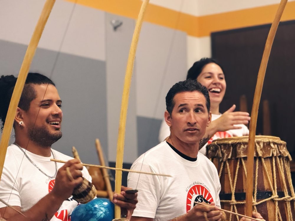 The bateria — three berimbaus, Madison