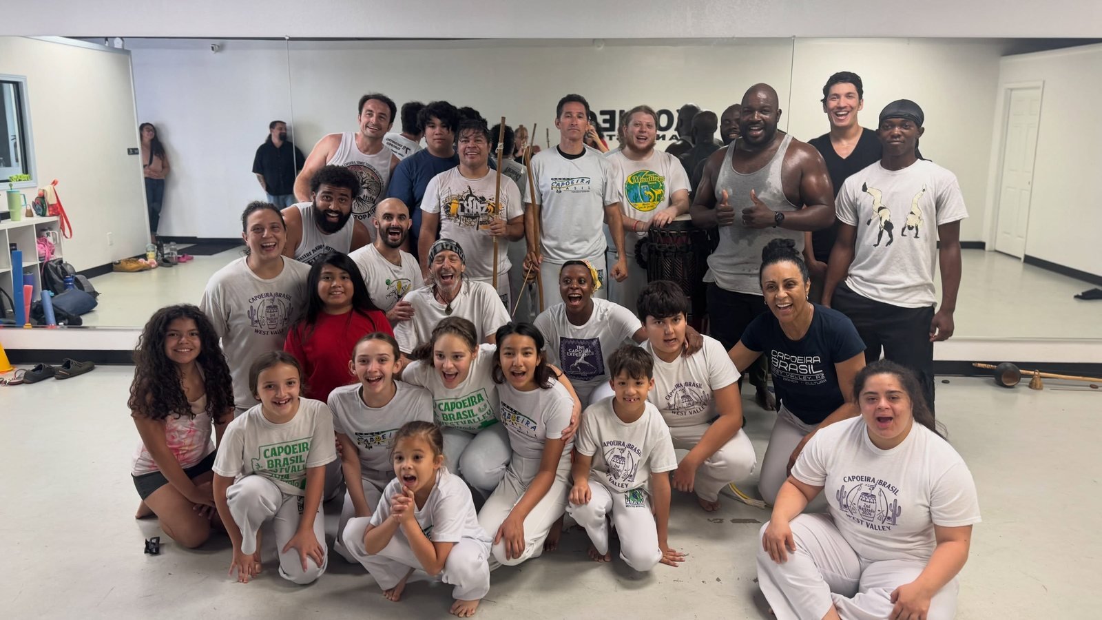 Capoeira Brasil West Valley roda, Sep 27 — about 35 people, kids in front